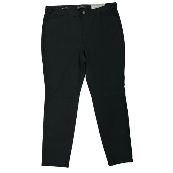 NWT Talbots Lexington Pants Black Size 12 Textured Ponte Knit Ankle Pants - Picture 2 of 12